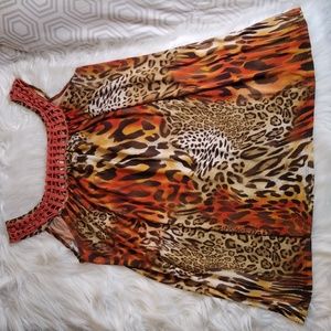 Mon Ame stretch tank leopard print sz XL